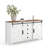 60" Farmhouse Sideboard Buffet Cabinet with Sliding Barn Doors & 4 Drawers, White Wood TV Stand Console for Dining Room, Coffee Bar, 31.5" Tall-886308755