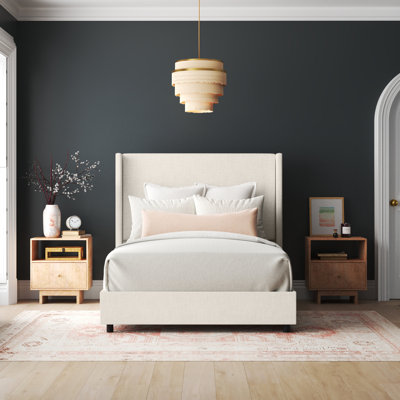 Hanson Upholstered Wingback Bed