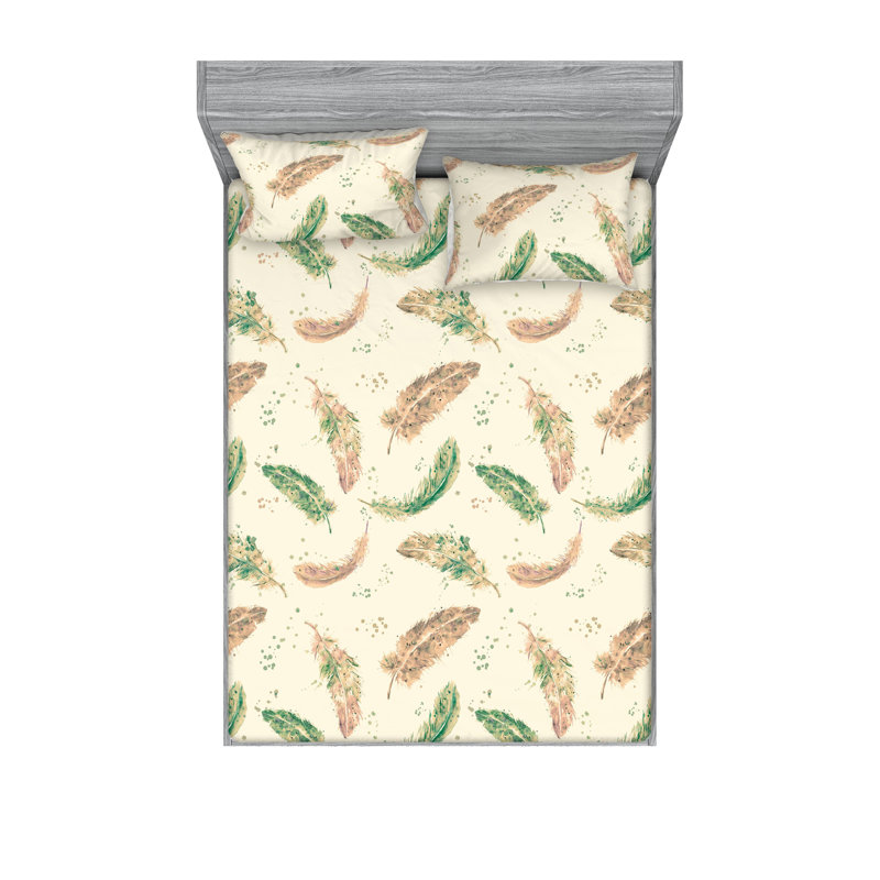 Drap-housse et taies décoratives Ambesonne, Queen Sheet Set with 2 Pillowcases