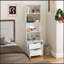 Table de chevet avec bibliothèque, table de chevet avec 2 tiroirs de rangement pour la chambre à coucher