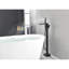 Robinet de baignoire à fixation au sol en noir mat - avec douche rouille - douchette et pivot avec et bec-121245113