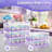 Cupcake Carrier, Cupcake Holder For 24 Cupcakes, Portable And Reusable Rectangular Cake Carrier With Lid And Handle, 2 Tier Stackable Layer Insert (Purple)