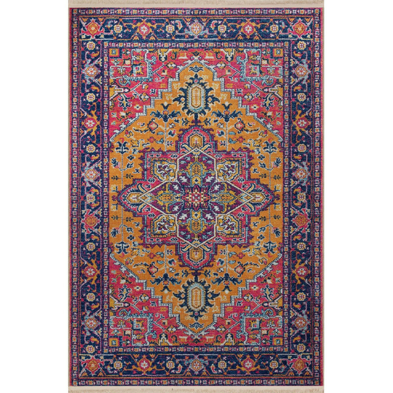 Tapis décoratif lavable à la machine multicolore