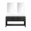 Meuble-lavabo double avec miroirs et tablette ouverte-443525577