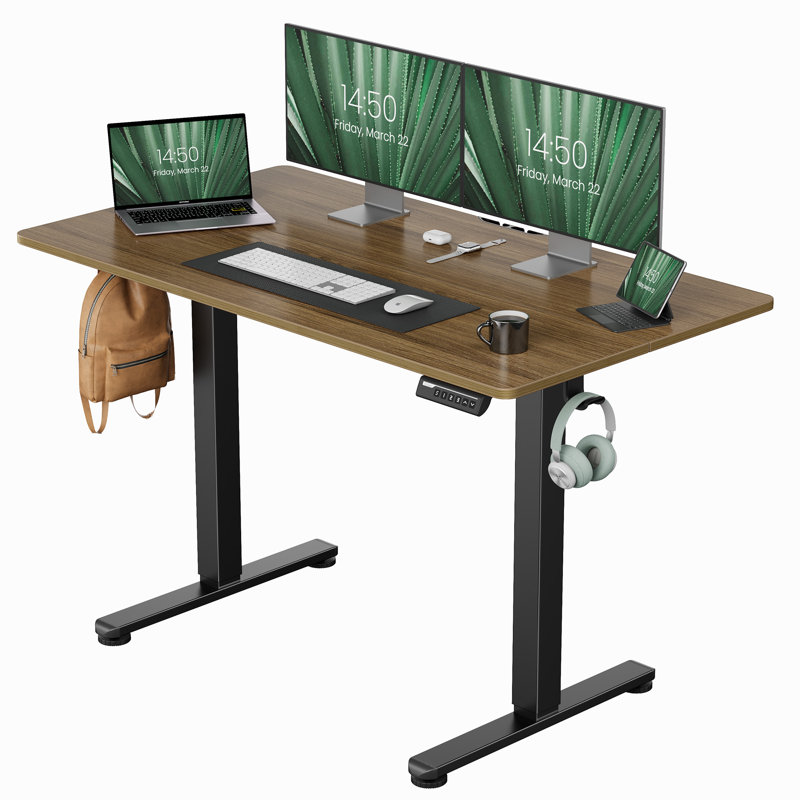 Bureau debout à hauteur ajustable l 28,35 po Arnfred, Beige / noir