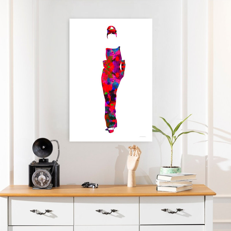 Audrey, art abstrait rétro contemporain, H 24 po x l 16 po