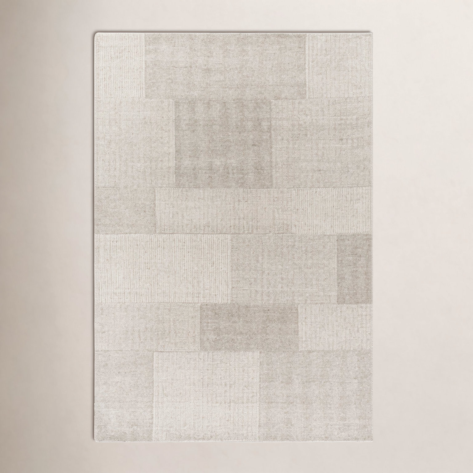 Cheena Hand-Tufted Block Print Area Rug, Rectangle 2' x 3'