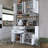 Modern Multi-Purpose Cabinet, Walnut & White, 47.2 x 86.0 x 15.7 inches | 100% Melamine Coated E1 Quality Chipboard | Wall-Mountable, Numerous Shelves & 2 Drawers | Stylish Storage Solution for Home & Office