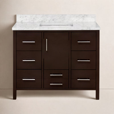 Kiara 42" Carrara Marble Single Bathroom Vanity