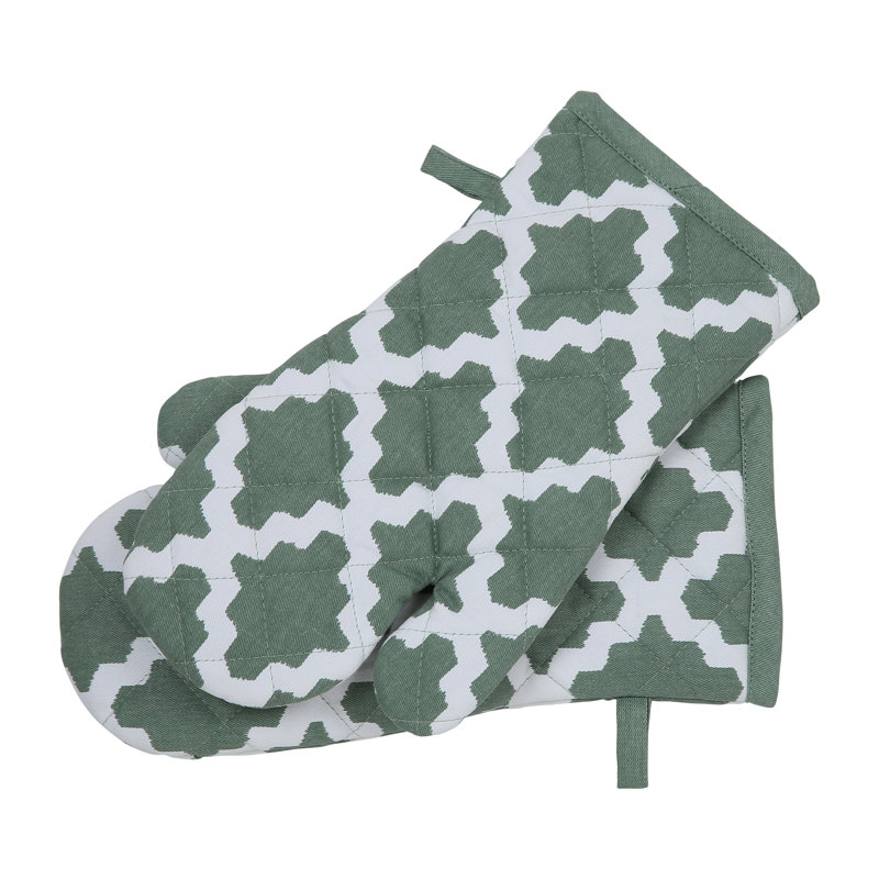 Brambly Cottage Pattern Oven Mitt(s) Only Set, Patterned Sage