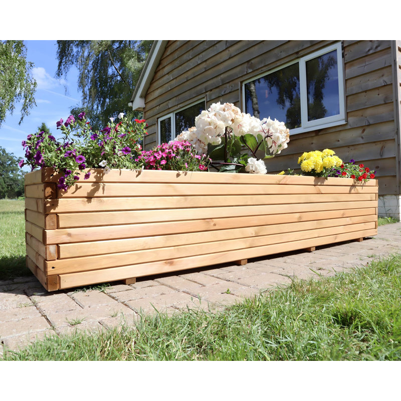 2m Pine Raised Trough Planter, 180cm W