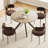 47.2" Solid Wood Round Dining Kitchen Table For 4-6 People With Intersecting Pedestal Base-1919689263