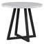 Modern Black & White Solid Wood & MDF Dining Table Set with 4 Upholstered Chairs