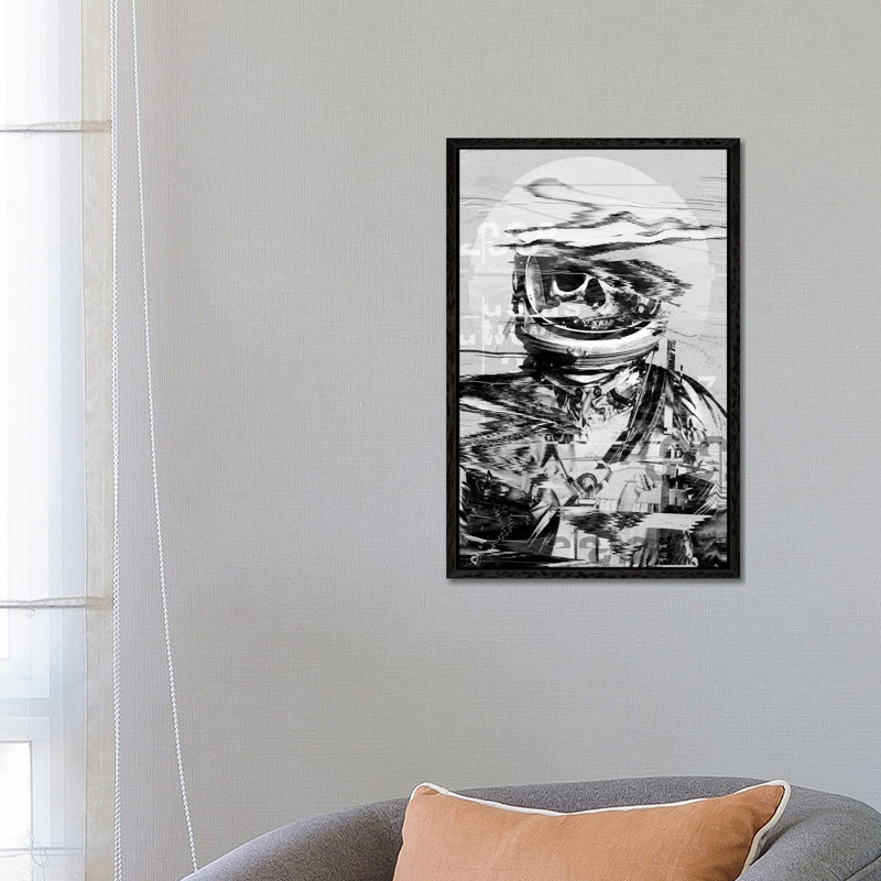 Astro Skull by Nicebleed - Print on Canvas, 66.04 cm H x 45.72 cm W, Black Framed