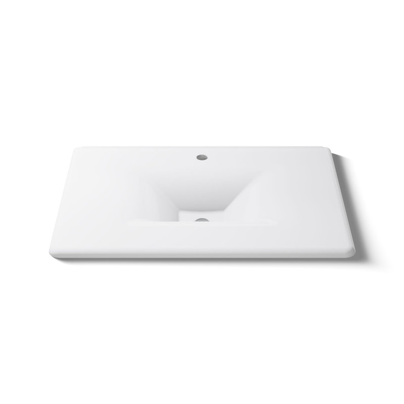 Iron Impressions 32" Single Bathroom Vanity Top, White, 8" Centers