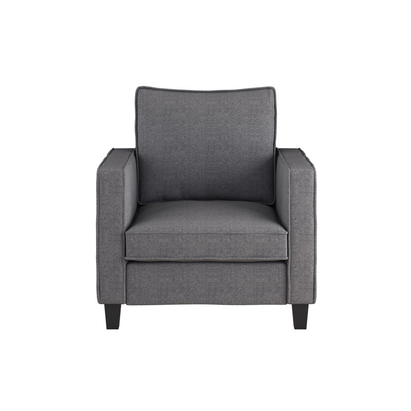 Upholstered Armchair, Dark Gray Polyester