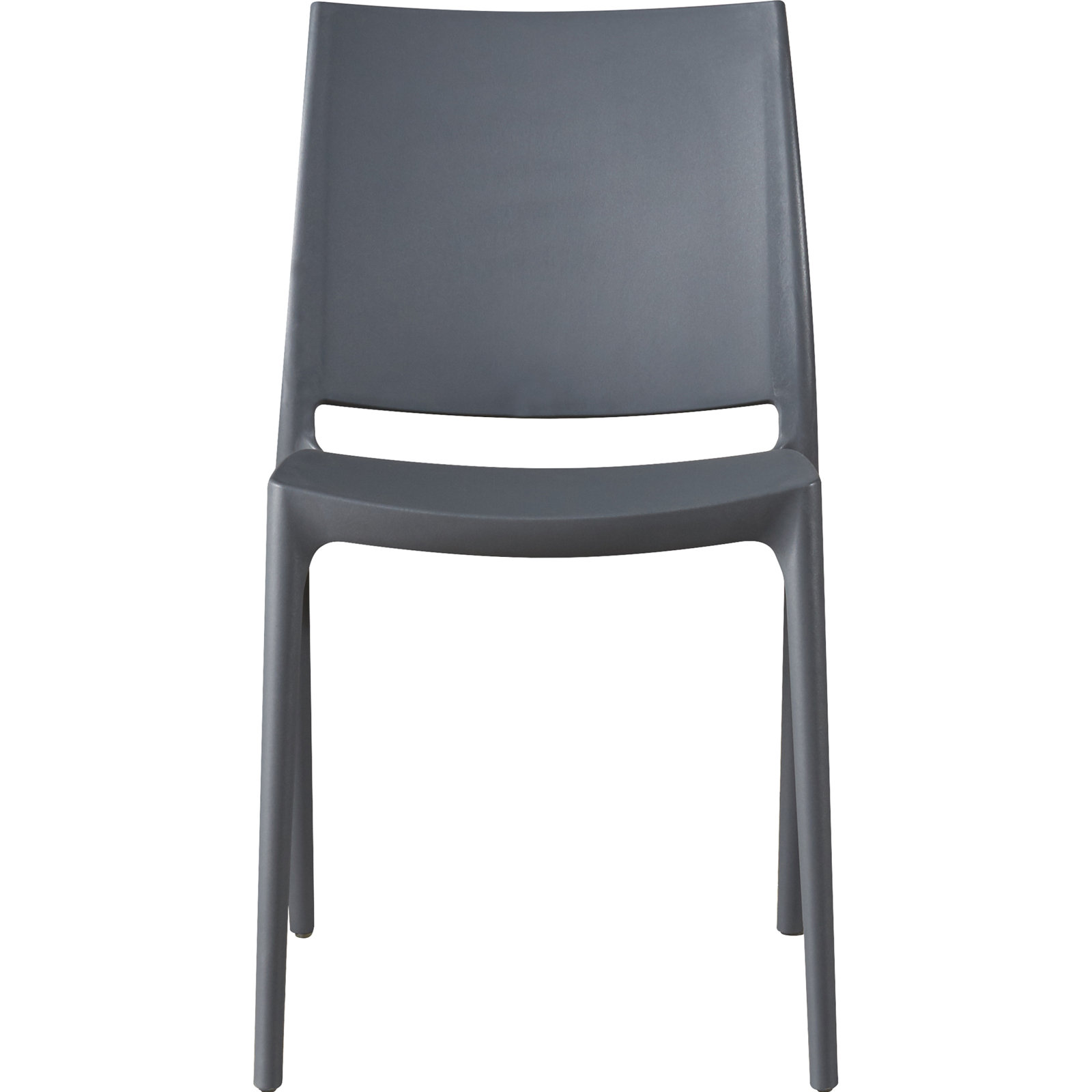 Burt Stacking Patio Dining Side Chair, Dark Gray