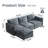 4-Piece Modular Sectional Sofa with Storage Ottoman, Blue-Grey-176095618