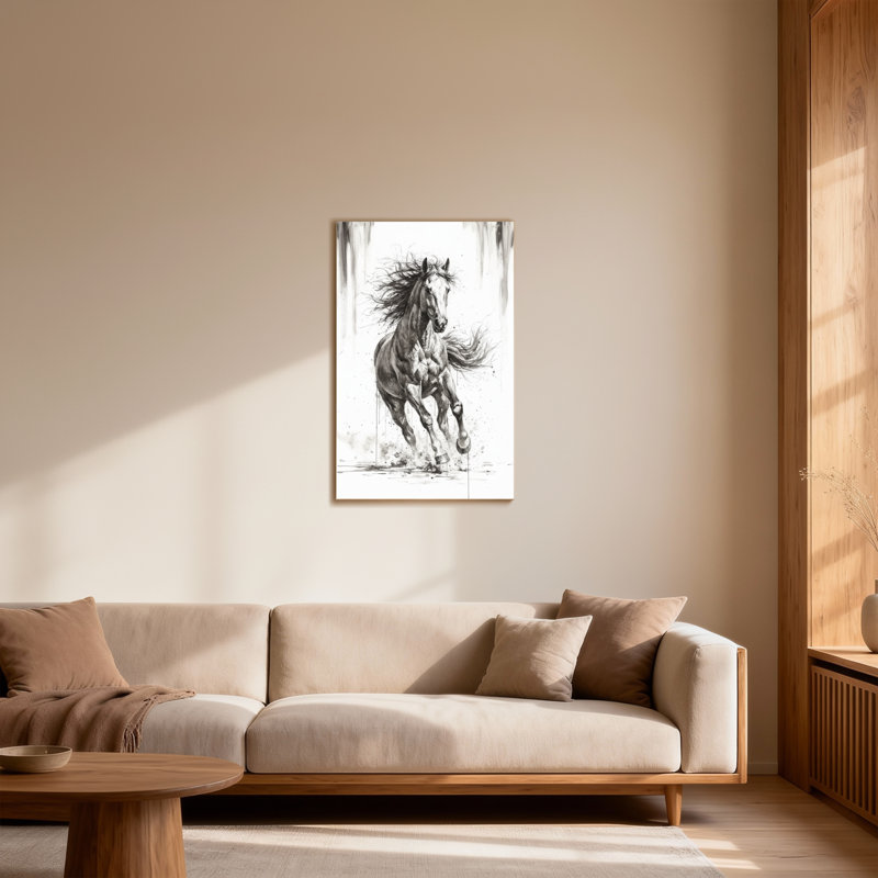 Animaux, galop, impression dynamique, H 36 po x l 24 po