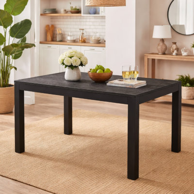 Kizie Dining Table, 94-118 Inch Extendable Top, Tawny Brown Rubberwood