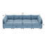 Spacieux modulaires modulaires, tissu chenille, bleu antique, pour un salon flexible