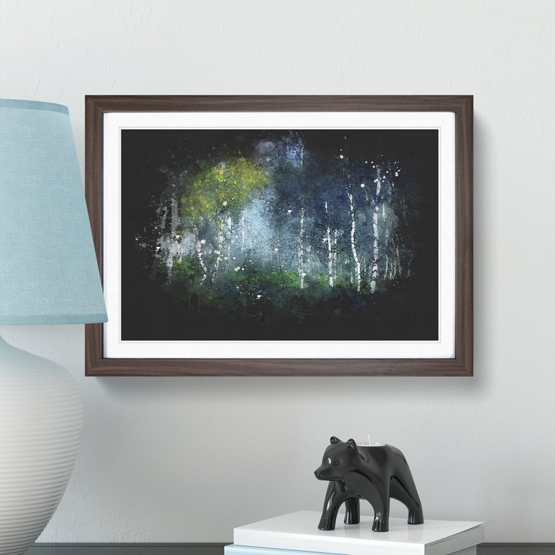 Wonderous Birch Tree Forest - Picture Frame Graphic Art Print, Walnut Framed, 45cm H x 63cm W x 2cm D