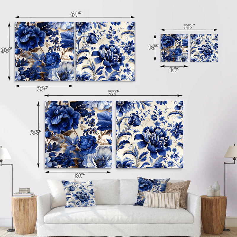 Peacehaven - ensemble de 2 art mural en verre acrylique, H 16 po x l 33 po