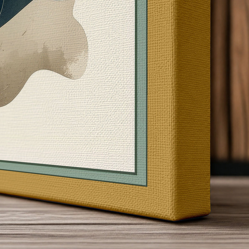 Seal Among Currents Boho - Wrapped Canvas, 36x24 - 91.4 x 61.0 cm, Ochre Border