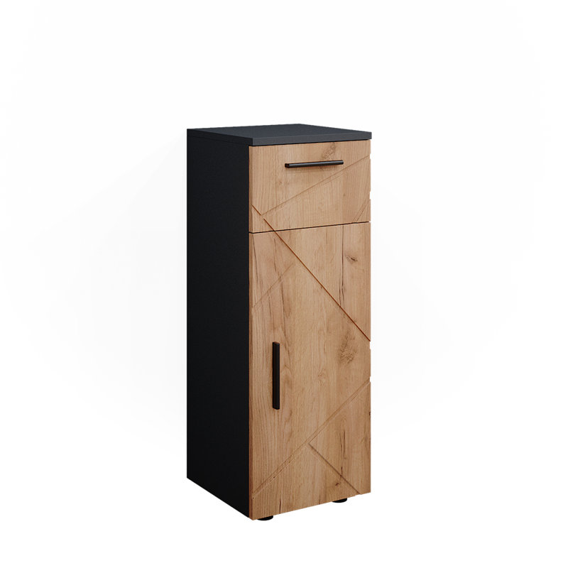 Bernando 30Cm W x 81Cm H x 30Cm D Free-Standing Bathroom Cabinet, Black/Brown