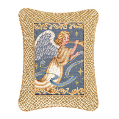 Angel With Harp Pillow