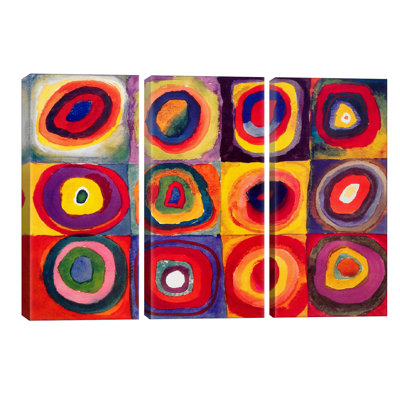 Squares With Concentric Circles by Wassily Kandinsky - Wrapped Canvas Painting