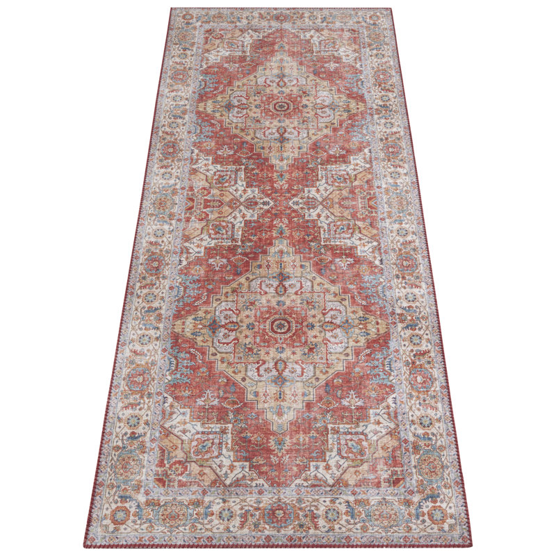 Sylla Tufted Brick Red Rug, Runner 80 x 200cm