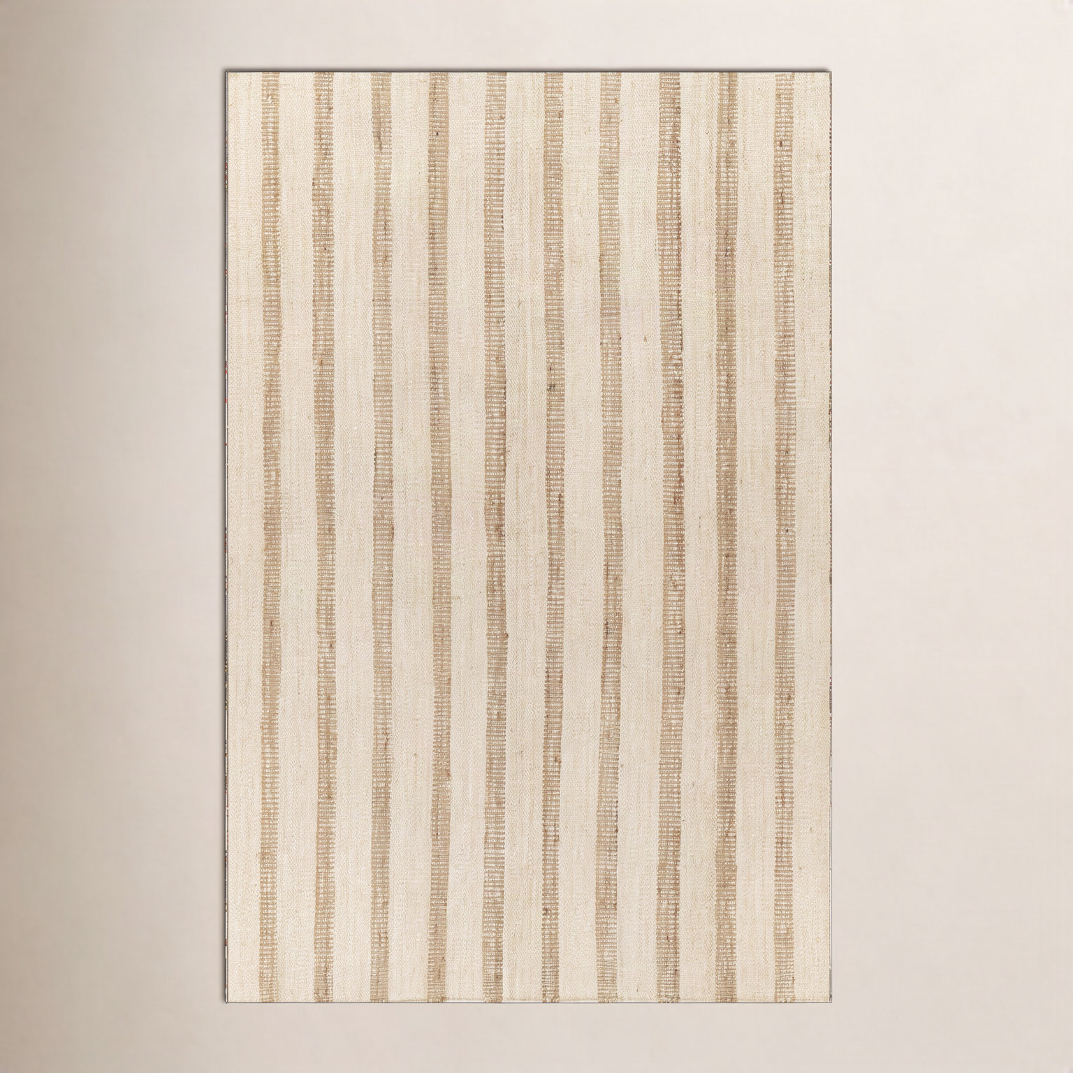 Aadison Ivory Hand-Woven Striped Jute Rug, Rectangle 7'10" x 9'10"