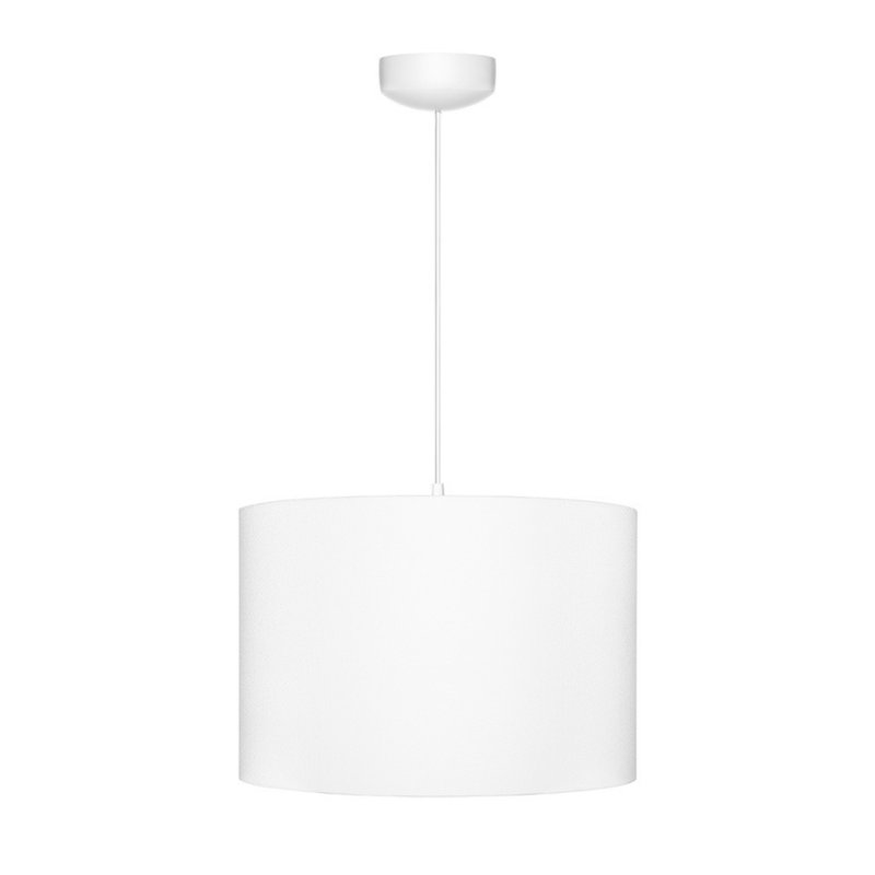 Hussey 1 - Light White Drum Pendant, White
