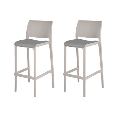 Sensilla Cushioned Resin Bar Stool, Taupe