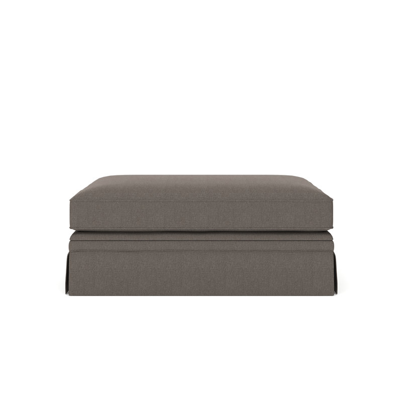 Repose-pieds rembourré avec rangement Shelby, Tissage natté gris anthracite Drusky Sustain®