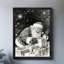 «Black Merry Santa Claus», art mural rétro encadré noir-1188751833