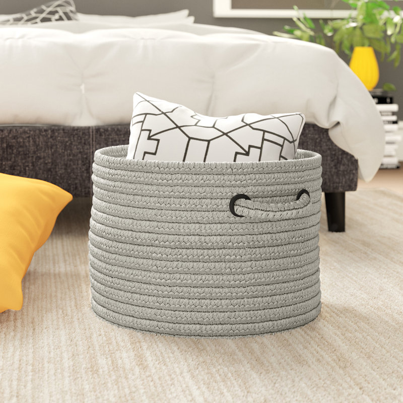 Panier de rangement tressé intérieur / extérieur, H 12 po x l 18 po x P 18 po, Ombre