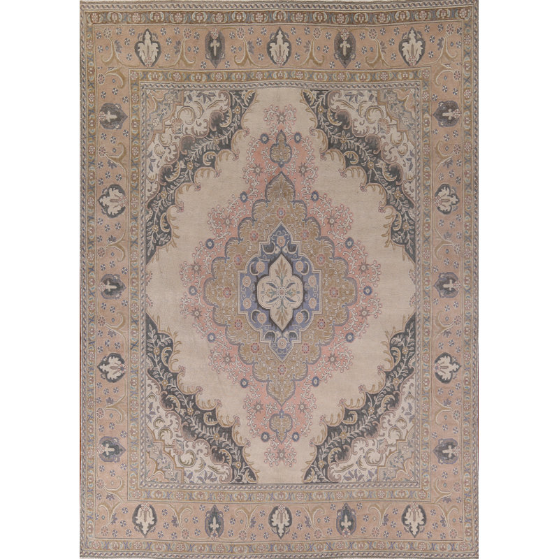 Tapis traditionnel rétro en laine 10 x 12
