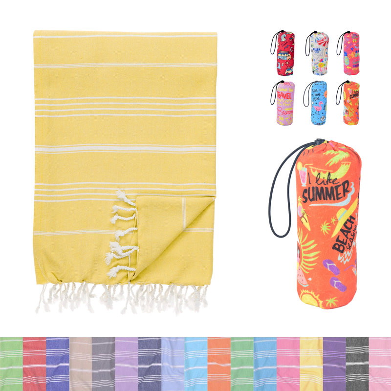 Yellow Oversized Turkish Cotton Beach Towel, Yellow
