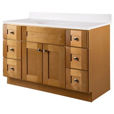 Brookings 49 Inch Bathroom Vanity with Top, Fully Assembled