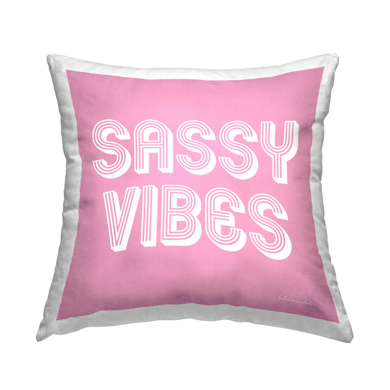 Coussin décoratif rétro imprimé rétro Sassy Vibes par House of Lulu