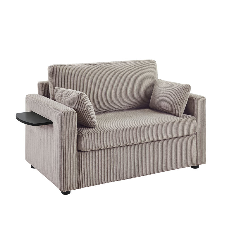 Chaise d'appoint rembourrée, Velours côtelé brun