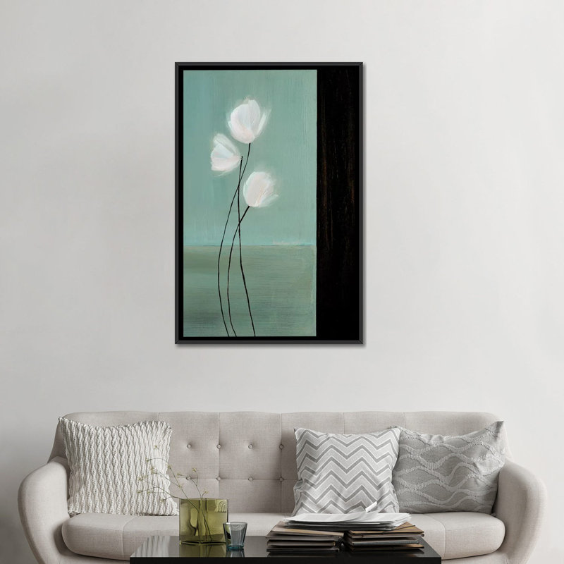 «Aqua Breeze II», impression sur toile, H 26 po x l 18 po x P 1,5 po, Toile avec cadre noir, Pas de tapis
