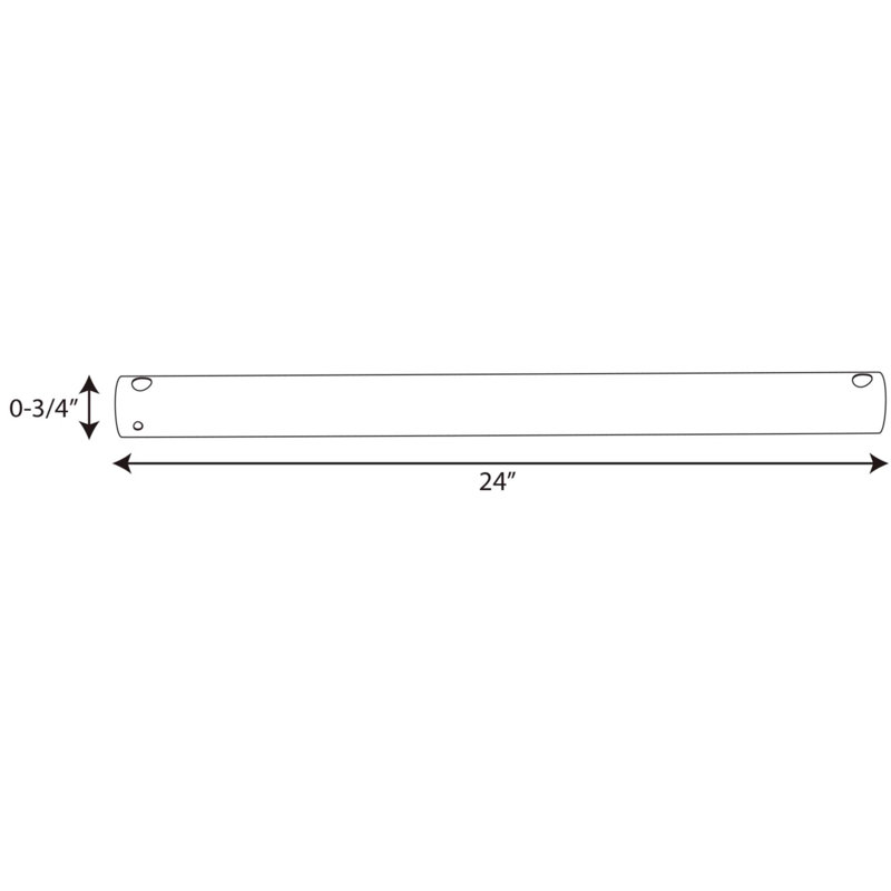Painted Nickel Ceiling Fan Downrod, 24" H x 0.75" W x 0.75" D, Blistered Iron