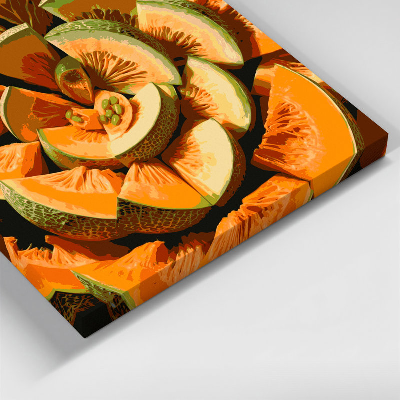 «Fruit Cantaloup Brown», art mural sur toile, 24" H x 36" W