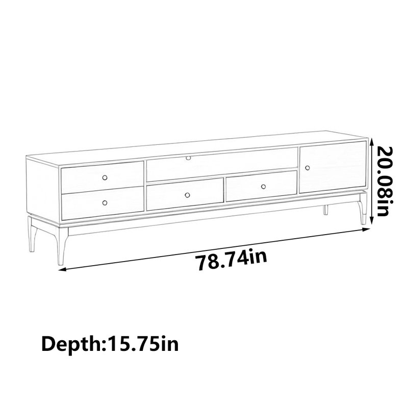 Light luxury solid wood TV cabinet