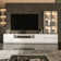 Media Console Entertainment Centre For Tvs Up To 75'', Living Room Cabinet Set Includes Tv Stand And Glass Display Cabinet