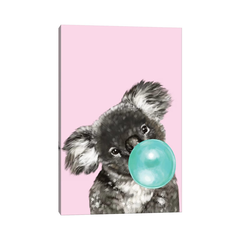 Playful Koala Bear by Big Nose Work - Wrapped Canvas Print, 20.32 cm H x 30.48 cm W