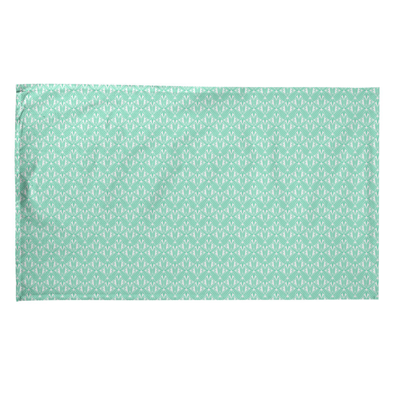 Serviette de thé art déco de substitution, Polyester sergé, Bleu sarcelle